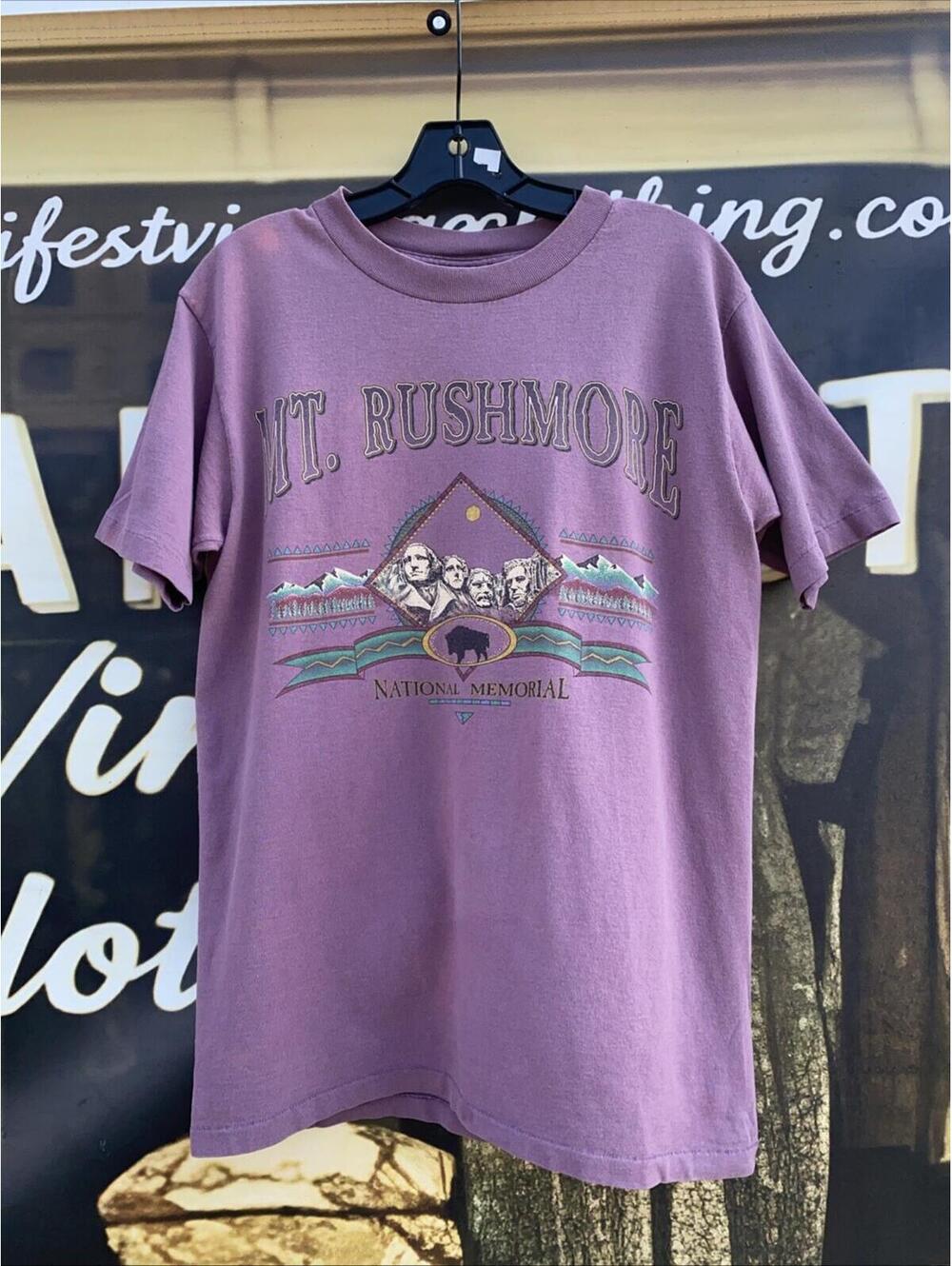 VTG 80’s Mt. Rushmore Presidents Purple Prairie Mountain T Shirt Single Stitch M